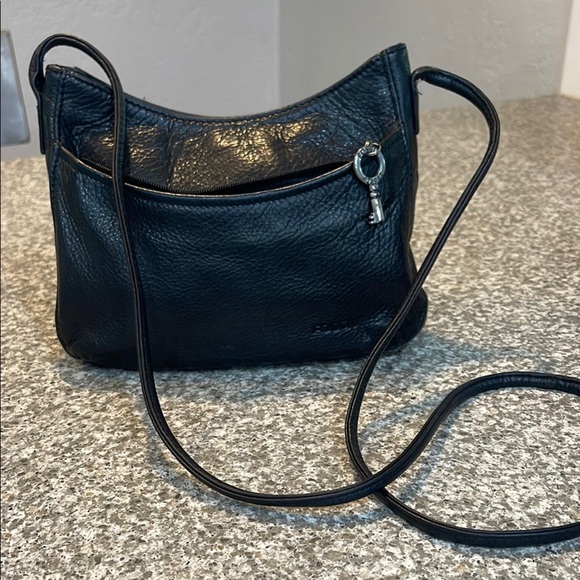 Fossil Black pebbled Leather Crossbody Bag - Picture 1 of 6